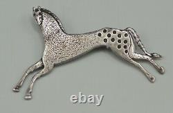 Native American Frank Salcido Appaloosa Horse Pin Brooch Sterling Sfp Navajo