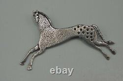 Native American Frank Salcido Appaloosa Horse Pin Brooch Sterling Sfp Navajo