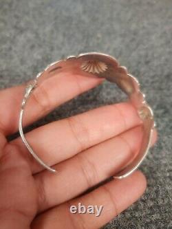 Native American Fred Harvey Era sterling silver Stamp cuff bracelet