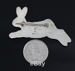Native American Gerald Honwytewa Lomaventema Sterling Silver Rabbit Pin LDA39