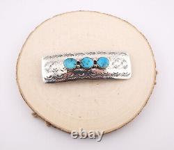 Native American Hair Pin 3 Stone Turquoise Curve Barrette Clip Accessory Jewelry