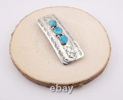 Native American Hair Pin 3 Stone Turquoise Curve Barrette Clip Accessory Jewelry