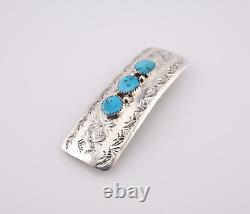 Native American Hair Pin 3 Stone Turquoise Curve Barrette Clip Accessory Jewelry