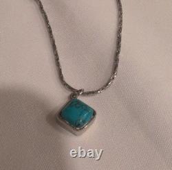 Native American Handmade Turquoise & slvr Necklace Bracelet Brooch Feather Pin