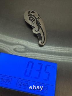 Native American Hopi Sterling Overlay Parrot/bird Pin Stamped