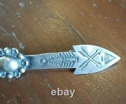 Native American IH Coin Silver Repousse Large Arrow Brooch/ Pin