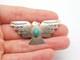 Native American Indian Sterling Silver Turquoise Stone Tribal Thunderbird Pin