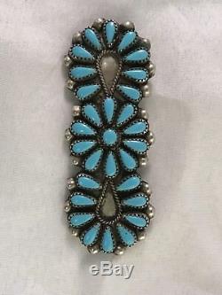 Native American Indian Vintage Old Pawn Navajo Turquoise Cluster Pendant/Pin