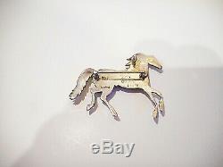 Native American Inlay Horse Pin or Pendant, Large, Sterling Silver, New