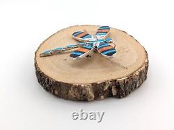 Native American Jewelry Dragonfly Inlay Pendant Brooch Pin Zuni Handmade