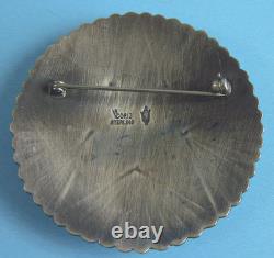 Native American Kewa R Coriz (Raymond) Sterling Silver Brooch Pin (Th)