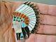 Native American Multi-stone Inlay Sterling Silver Indian Chief Pendant Pin