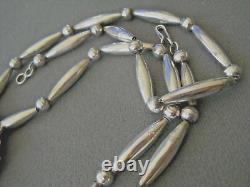 Native American MultiStone Inlay Sunface Pendant/Pin Sterl. Silver Bead Necklace