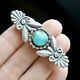 Native American Natural Turquoise Sterling Silver Brooch