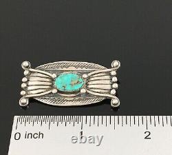 Native American Navajo Handmade Sterling Silver & Natural Turquoise Bow Tie Pin