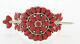 Native American Navajo Handmade Sterling Silver With Red Coral Cluster Hair Pin