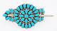 Native American Navajo Handmade Sterling Silver With Turquoise Cluster Hair Pin