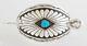 Native American Navajo Handmade Sterling Silver Withturquoise Hair Pin