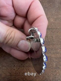 Native American Navajo Lapis Cluster Pin Or Pendant Brooches Handmade #B