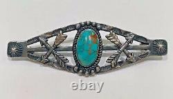 Native American Navajo Old Pawn, #8 Turquoise Pin