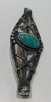 Native American Navajo Old Pawn, #8 Turquoise Pin