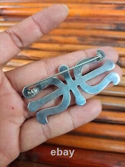 Native American Navajo Sandcast Strrling silver Pin Brooch