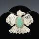 Native American Navajo Silver & Turquoise Eagle Pin/pendant By Albert Cleveland