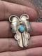 Native American Navajo Sterling Silver 925 Turquoise Butterfly Pin Brooch