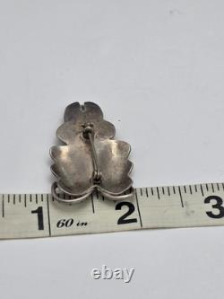 Native American Navajo Sterling Silver 925 Turquoise Butterfly Pin Brooch