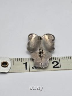 Native American Navajo Sterling Silver 925 Turquoise Butterfly Pin Brooch