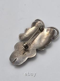 Native American Navajo Sterling Silver 925 Turquoise Butterfly Pin Brooch