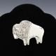 Native American Navajo Sterling Silver Buffalo Pin/pendant By Allison Manuelito