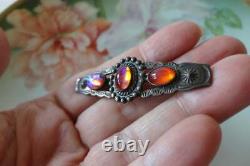 Native American Navajo Sterling Silver Fred Harvey Era Dragon's Breath Pin 1940s