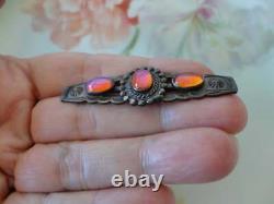 Native American Navajo Sterling Silver Fred Harvey Era Dragon's Breath Pin 1940s