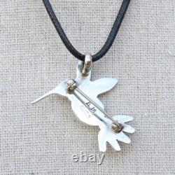 Native American-Navajo Sterling Silver HUMMINGBIRD Pin/Pendant-Allison Manuelito