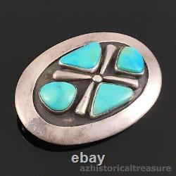 Native American Navajo Sterling Silver Natural Turquoise Bow Tie Pin Pendant