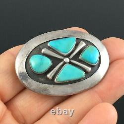 Native American Navajo Sterling Silver Natural Turquoise Bow Tie Pin Pendant