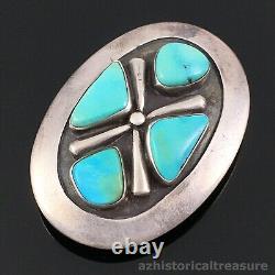 Native American Navajo Sterling Silver Natural Turquoise Bow Tie Pin Pendant