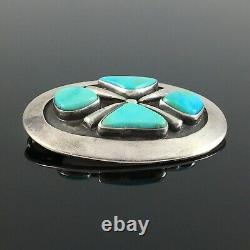 Native American Navajo Sterling Silver Natural Turquoise Bow Tie Pin Pendant