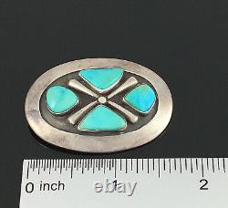 Native American Navajo Sterling Silver Natural Turquoise Bow Tie Pin Pendant