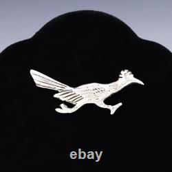 Native American Navajo Sterling Silver Roadrunner Pin By Allison Manuelito
