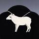 Native American Navajo Sterling Silver Sheep Pin By Lee Charley