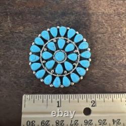 Native American Navajo Turquoise Cluster Pendant Or Pin Brooches Handmade #C