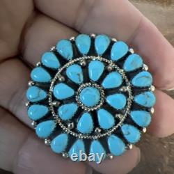 Native American Navajo Turquoise Cluster Pendant Or Pin Brooches Handmade #C