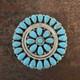 Native American Navajo Turquoise Cluster Pendant Or Pin Brooches Handmade #d