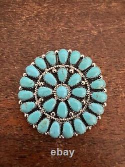 Native American Navajo Turquoise Cluster Pendant Or Pin Brooches Handmade #F
