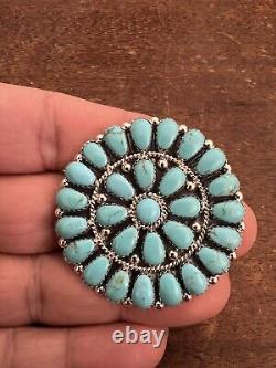 Native American Navajo Turquoise Cluster Pendant Or Pin Brooches Handmade #F