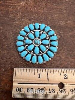 Native American Navajo Turquoise Cluster Pendant Or Pin Brooches Handmade #G