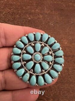 Native American Navajo Turquoise Cluster Pendant Or Pin Brooches Handmade #H