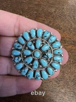 Native American Navajo Turquoise Cluster Pin Or Pendant Brooches Handmade #C